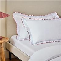 Argos Home Scallop Edge Red Pillowcase Pair