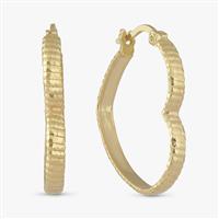 Revere 9ct Gold Plated Sterling Silver Heart Hoop Earrings