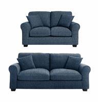 Argos Home Lisbon Fabric 2 Seater & 3 Seater Sofa - Blue