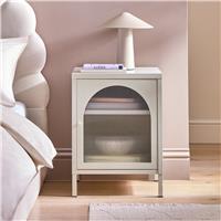 Argos Home Stephanie 1 Door Bedside Table - Light Grey