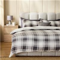 Argos Home Check Fleece Mono Bedding Set - King size