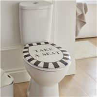 Argos Home Slogan Toilet Seat - Black & White