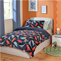 Argos Home Kids Dino Fleece Blue Bedding Set - Toddler