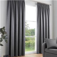 Fusion Galaxy Thermal Pencil Pleat Curtains - Charcoal - 229x229cm