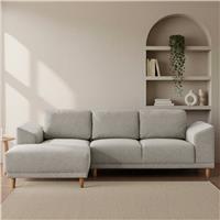 Habitat Draper Boucle Fabric Right Hand Corner Chaise Sofa - Natural