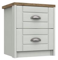 Kielder 2 Drawer Bedside Table - Grey