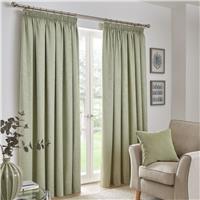Fusion Galaxy Thermal Pencil Pleat Curtains - Green - 168x183cm
