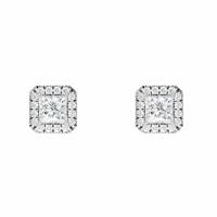 Pure Brilliance 9ct White Gold 1.15ct Diamond Halo Stud Earrings
