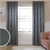 Argos Home Suede Effect Blackout Eyelet Curtain - Charcoal - 117x137cm