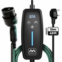 Masterplug 10A Mode 2 15m EV Charging Cable - Type 2 to 3 Pin Plug
