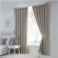 Fusion Dijon Blackout Pencil Pleat Curtains - Natural - 168x137cm