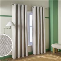 Habitat Textured Blackout Herringbone Eyelet Curtain - Cream - 117x137cm