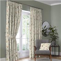 D&D Darnley Floral Pencil Pleat Curtains - Natural - 229x183cm