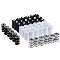 Trimits 36 Spool Polyester Thread and Bobbin Set - Black and White
