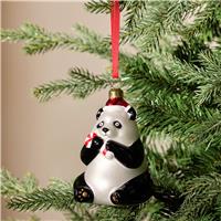 Argos Home Glass Panda Hanging Christmas Ornament