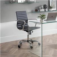 Julian Bowen Gio Faux Leather Office Chair - Black And Chrome