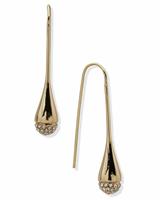 DKNY Gold Tone Pave Threader Drop Earrings
