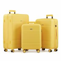 VonHaus 3pc 4 Wheel Hard Suitcase - Yellow