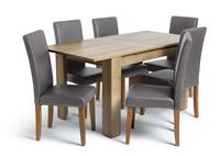 Argos Home Miami Extending Table & 6 Charcoal Chairs