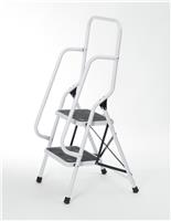 Two Step Foldable Safety Ladder With Top And Side Handrails
