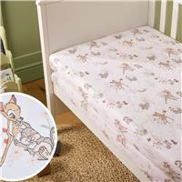 Disney Nursery Cotton Bambi Floral Fitted Sheet - Cot