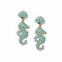 Freedom Beaded Seahorse Drop Earrings