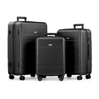 VonHaus 3pc 4 Wheel Hard Suitcase - Black