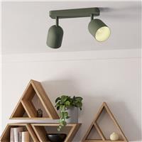EGLO Tilston Steel 2 Light Spotlight - Green