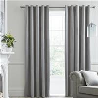 Laurence Llewelyn-Bowen Montrose Blackout Eyelet Curtains - Silver - 117x137cm