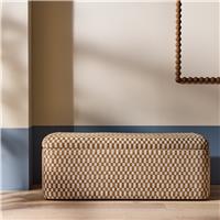 Habitat Vinny Fabric Ottoman - Khaki