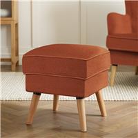 Habitat Callie Velvet Footstool - Rust