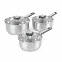 Salter Expert 3 Piece Stainless Steel Pan Set