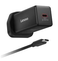 Lenovo 65W Mini USB-C GaN Laptop & Mobile Charger with 2m USB-C Cable - Black