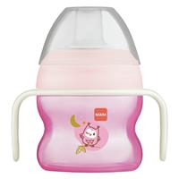 MAM 150ml Baby First Starter Cup Night Glow With Handles - Pink