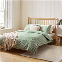 Argos Home Brushed Cotton Gingham Green Bedding Set - Single