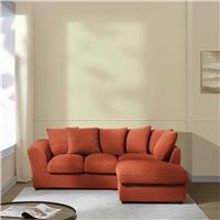 Argos Home Harry Cord Right Hand Corner Chaise Sofa - Rust