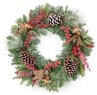 Premier Decorations Berry & Cone Frosted Christmas Wreath