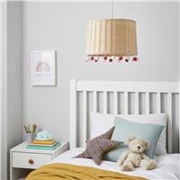 Glow Kids Rattan Pom Pom Easy Fit Lampshade - 30cm