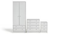 Argos Home Malibu 3 Piece 2 Door Wardrobe Set - White