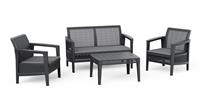 Keter Atlas Linea 4 Seater Resin Lounge Set - Grey