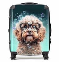 Warren Reed - Designer Cavapoo Dog Splash Art 8-Wheel Hard Suitcase - Medium