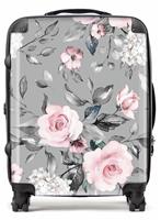 Warren Reed - Designer Dusty Pink Roses 8-Wheel Hard Suitcase - Medium