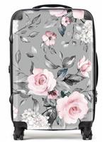 Warren Reed - Designer Dusty Pink Roses 8-Wheel Hard Suitcase - Large