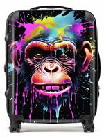 Warren Reed - Designer Monkey Face Splash Art 8-Wheel Hard Suitcase - Medium