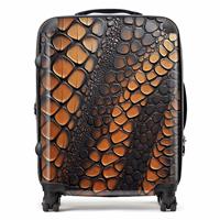 Warren Reed - Designer Snake Skin Print 8-Wheel Hard Suitcase - Medium