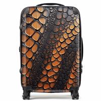 Warren Reed - Designer Snake Skin Print 8-Wheel Hard Suitcase - Large