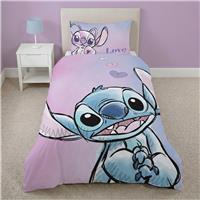 Disney Kids Stitch Love More Blue Bedding Set - Toddler
