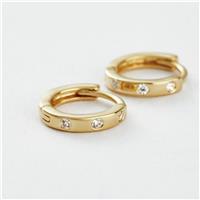 Revere Gold Plated Silver Cubic Zirconia Mini Huggies Earrings
