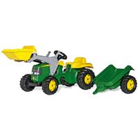 Rolly Toys John Deere Tractor with Front Loader & Trailer Ride On - Multicolour
