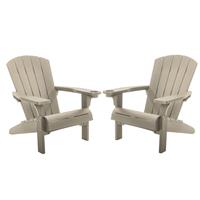 Keter Alpine Adirondack Set of 2 Resin Chair - Sage Green